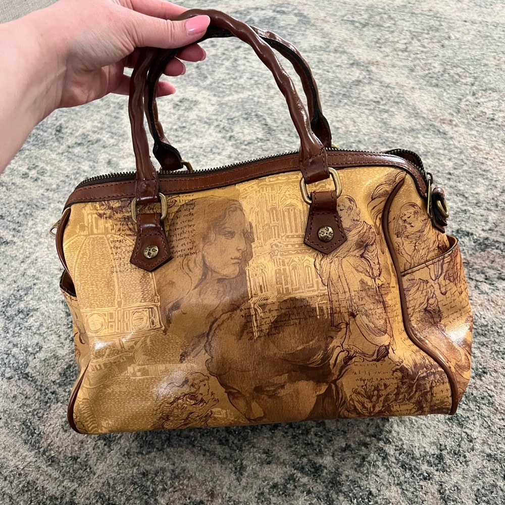 Patricia Nash skye sachet Brown & Tan Artistic Print Satchel Handbag - Picture 1 of 6